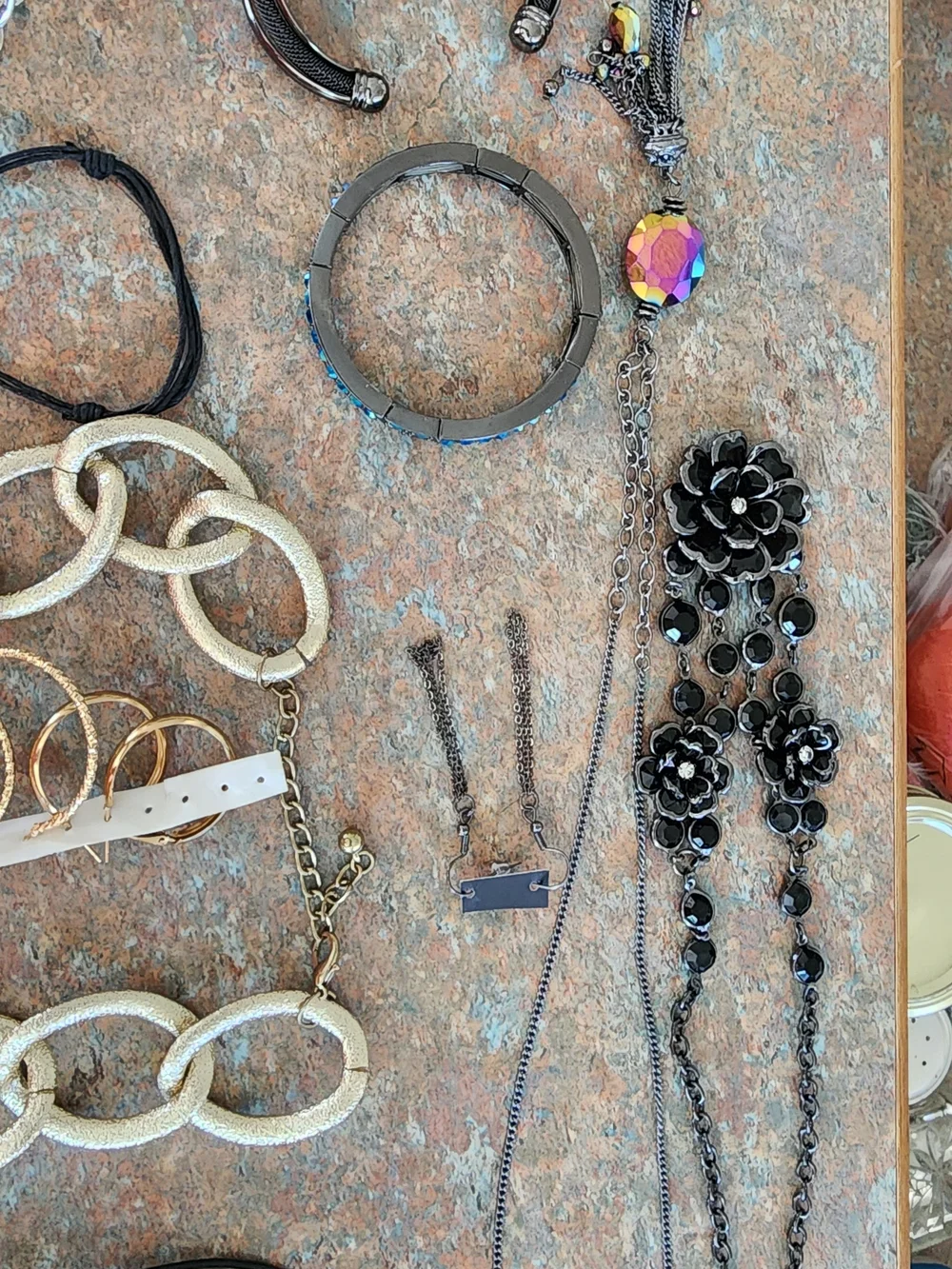 Variety Of Costume Jewelry-Necklaces, Earrings, Bracelets, Matching Sets.